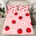 thumbnail image 2 of Castle Fairy Kawaii Ladybug Twin Sheet Sets,Kawaii Floral Daisy Bedding, 2 of 7