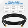 thumbnail image 6 of Digital Indoor HDTV Antenna Flat Black w/ 3FT RG6 Coaxial Cable – 45 Mile VHF/UHF TV Signal Receiver, F-Type Extension Cord for Cable TV, Satellite, OTA Broadcast, 1080p Ready Plug & Play Setup, 6 of 7