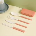 thumbnail image 3 of 4pcs Portable Reusable Utensils Set With Case, Spoon Chopsticks Knife Fork Tableware Set For Camping Office Picnic Travel, 3 of 5