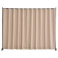 thumbnail image 3 of 96" W x 120" H Portable Room Divider Stand with Wheels - Brown Folding Privacy Screen for Office, Bedroom, Dining Room, Study, 3 of 9
