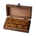 thumbnail image 1 of Sellos de goma para álbum de recortes, letras del , manualidades, fabricación de tarjetas, pintura con caja para , diarios 30 piezas mayúsculas Sunnimix Sello de letras de madera, 1 of 7