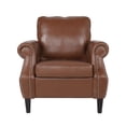thumbnail image 2 of Christopher Knight Home Dowd  Faux Leather Club Chair with Nailhead Trim by  Cognac Brown/ Dark Brown, 2 of 5