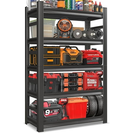 72" H|36" WGarage Shelving,2500LBS Heavy Duty Shelving for Storage Commercial,5-Tier Storage Shelves with Adjustable Shelf,All-Metal Shelves for Industrial Warehouse Basement