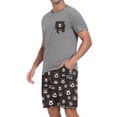thumbnail image 4 of GIRUNS Men's Pajama Sets 2 piece Sets Crew Neck Shorts Sleeve and Shorts with Pocket Pjs Sleepwear Set Black Bear S, 4 of 7