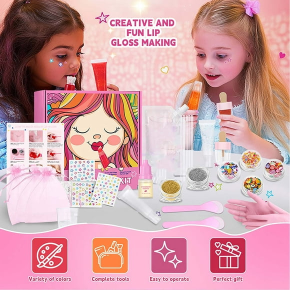 QIPOPIQ Lip Gloss Making Kit Lip Oil Make Your Own Lip Gloss Kit, Lip Gloss Base Oil Moisturizing, Lip Gloss Pigment Lip Gloss Flavoring Oil, Lip Gloss Tubes Christmas Gifts