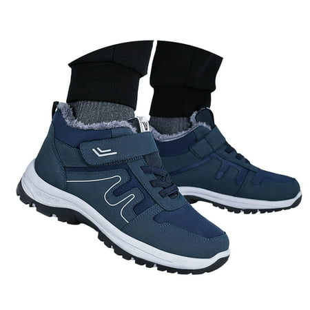 Mepaouo Men s Snow Boots Warm Ankle Booties Waterproof Comfortable Slip On Outdoor Winter Shoes