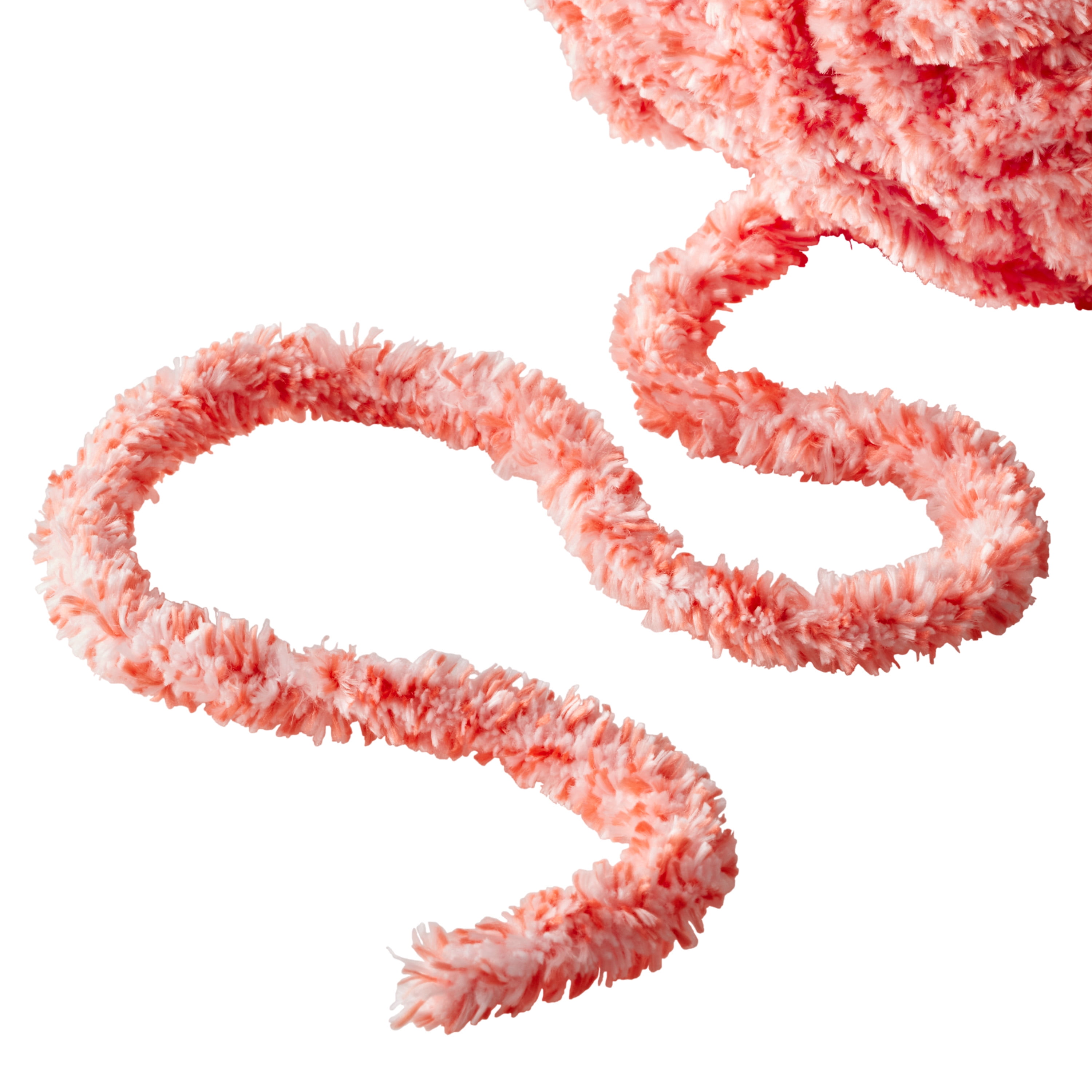 The Pioneer Woman Heathered Velvet Yarn, 77.6 yd, Coral, 100% Polyester, Super Bulky
