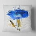 thumbnail image 2 of Designart Blue Gentiana Alpina Watercolor - Floral Throw Pillow - 16x16, 2 of 5
