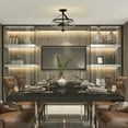 thumbnail image 3 of Costway 3-Light Semi Flush Mount Ceiling Light Industrial Seeded Glass Pendant Lamp, 3 of 10