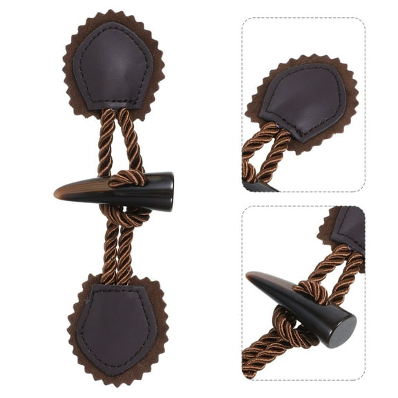 Masteelf  4 Pairs Toggle Closures Sewing Vintage Horn Buckle Leather Baby