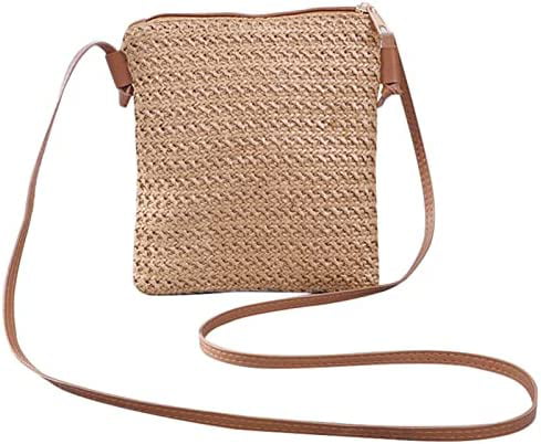 Summer Cute Brown Straw Mini Crossbody Bag