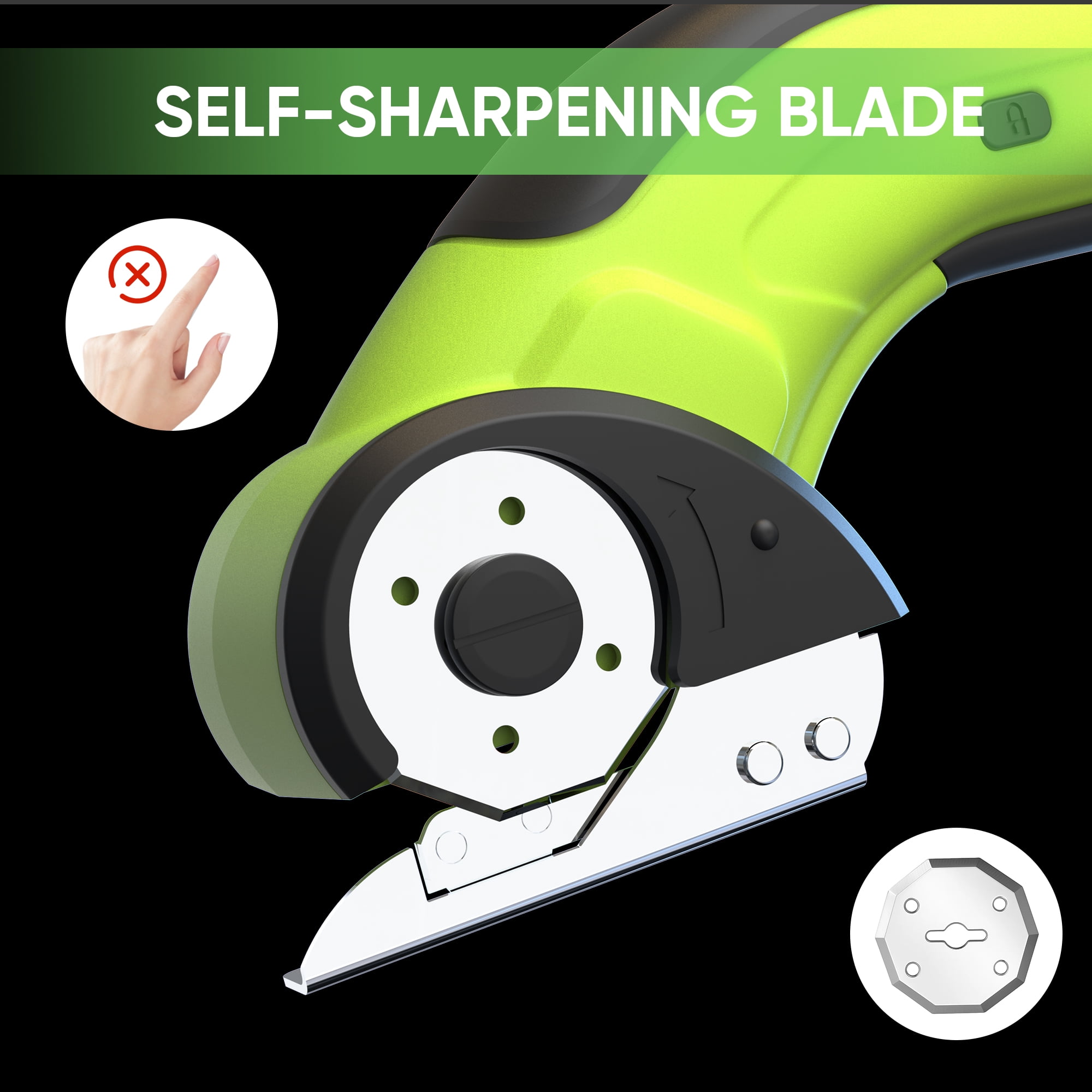 Steelite Cordless Electric Scissors,Electric Cardboard Cutter,4V Rechargeable Box Cutter with Replacement Blade & Storage Bag,Power Rotary Cutter for Cardboard, Fabric, Carpet, Leather, Plastic