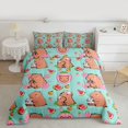thumbnail image 2 of Feelyou Cartoon Capibara Twin Comforter Sets, Strawberry Watermelon Bedding Set, 2-Piece, 2 of 8