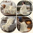 thumbnail image 4 of Flannel Throw Blanket for Couch Sofa Bed, Seamless Pink Yellow Flower Soft Cozy Warm Fuzzy Blanket 40x50in, 4 of 9