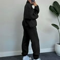 thumbnail image 6 of SincereX Sweatshirts Set for Women Full Zip Jacket With Trousers Suit Oversized Tracksuit Sets With Pocket Stand Collar Coats Joggers Sweatsuit Plain Casual Outfits Sportswear Gym Workout Sets, 6 of 7