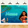 thumbnail image 2 of Moana's happy birthday! A vibrant polyester party banner with castles, cars and holiday decorations for indoor/outdoor celebrations, indoor and outdoor banners | Colorful birthday theme, 2 of 9