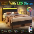 thumbnail image 6 of Bolvdo Twin Bed Frame with Headboard & Footboard, LED Light, Charging Station, Underbed Storage, Black, 6 of 8