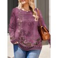 thumbnail image 4 of Weardear Plus Size Tops for Women Pleated Puff Long Sleeve Shirts Fall Tunic Top, 4 of 6