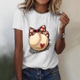 thumbnail image 2 of Trendfront Womens Baseball Love Graphic T Shirts Crewneck Short Sleeve Sports Heart Print Casual Summer Tee Tops, 2 of 4