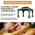 thumbnail image 4 of Howsvn 10 x 12 ft. Patio Cedar Wood Gazebo, Outdoor Double Roof Hardtop Wooden Gazebos with Curtains and Netting for Backyard, Deck, 4 of 11