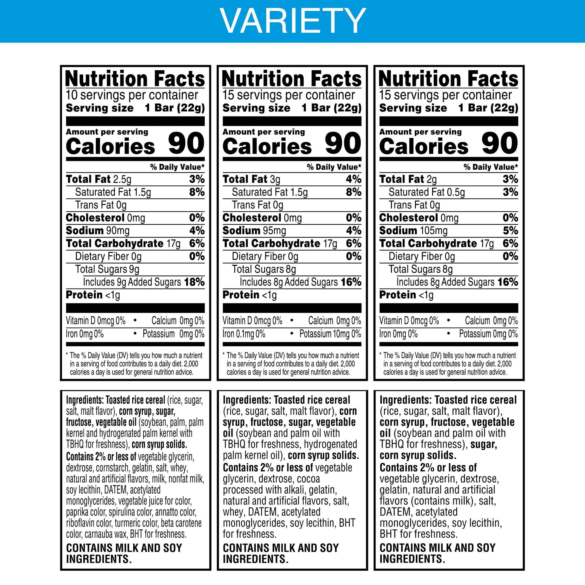 Kellogg's Rice Krispies Treats Squares, Variety Pack, 40 ct. Confetti Cake, Chocolate, Original