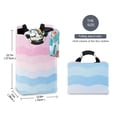 thumbnail image 2 of Yayeee Freestanding Laundry Hamper with Handle Collapsible Large Storage Basket for Clothes, Light Pink Stripes, 2 of 7