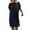 Dark Blue, variant on QYZEU Dress Women Summer Dresses Womens Solid Color Round Neck Short Sleeved Long Skirt Fashionable Comfortable Dress Casual Midi Dress Women Hot Pink L