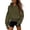 army Green, variant on PRETTYGARDEN Women's Fall Hooded Sweatshirts Long Sleeve Half Zip Cropped Hoodies Pullover Fashion Clothes