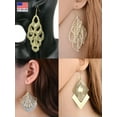thumbnail image 2 of HOOUN Fashion Women Earrings Baroque Crystal Tassel Hollow Leaf Feather Fan Disc 2041-6-Silver, 2 of 9