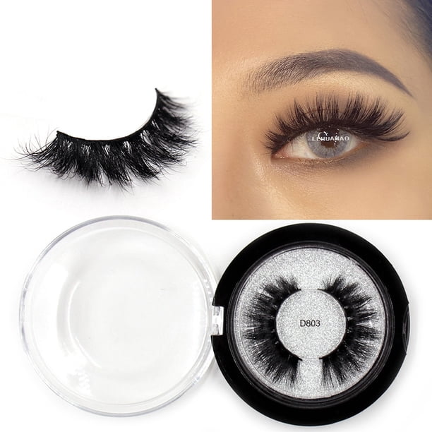 Pestañas de maquillaje LEHUAMAO, pestañas de visón 3D, pestañas gruesas hechas a mano, pestañas esponjosas, volumen libre de crueldad, pestañas suaves tenues, pestañas postizas reutilizables Tan Jianjun unisex