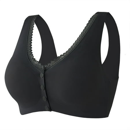 SHTXOZHI Front Closure Bras for Women Push Up Lace Bras Full Coverage Comfort Seamless Button Bra