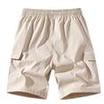 thumbnail image 6 of HKYNLAG Mens Cargo Shorts Elastic Waist Drawstring Casual Work Shorts Summer Hiking Outdoor Shorts with 4 Pockets Beige XL, 6 of 7