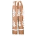 thumbnail image 6 of DHFJKG Boho Pants Women High Waisted Wide Leg Casual Drawstring Ethnic Style Printed Flowy Palazzo Summer Beach Vacation Clothes Soft Trousers, 6 of 7