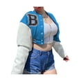 thumbnail image 1 of Women Varsity Jacket Long Sleeve Cropped Baseball Jacket Bomber Coats, 1 of 5