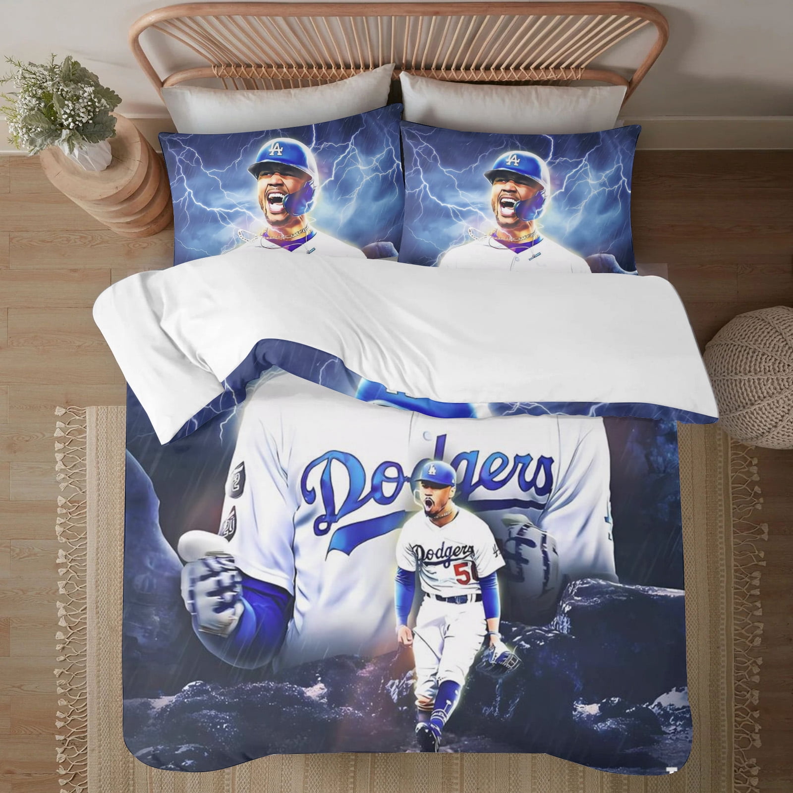 Dodgers crib bedding set best sale