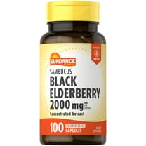 Sambucus Black Elderberry | 2000mg Concentrated Extract | 100 Capsules | For Men and Women | by Sundance