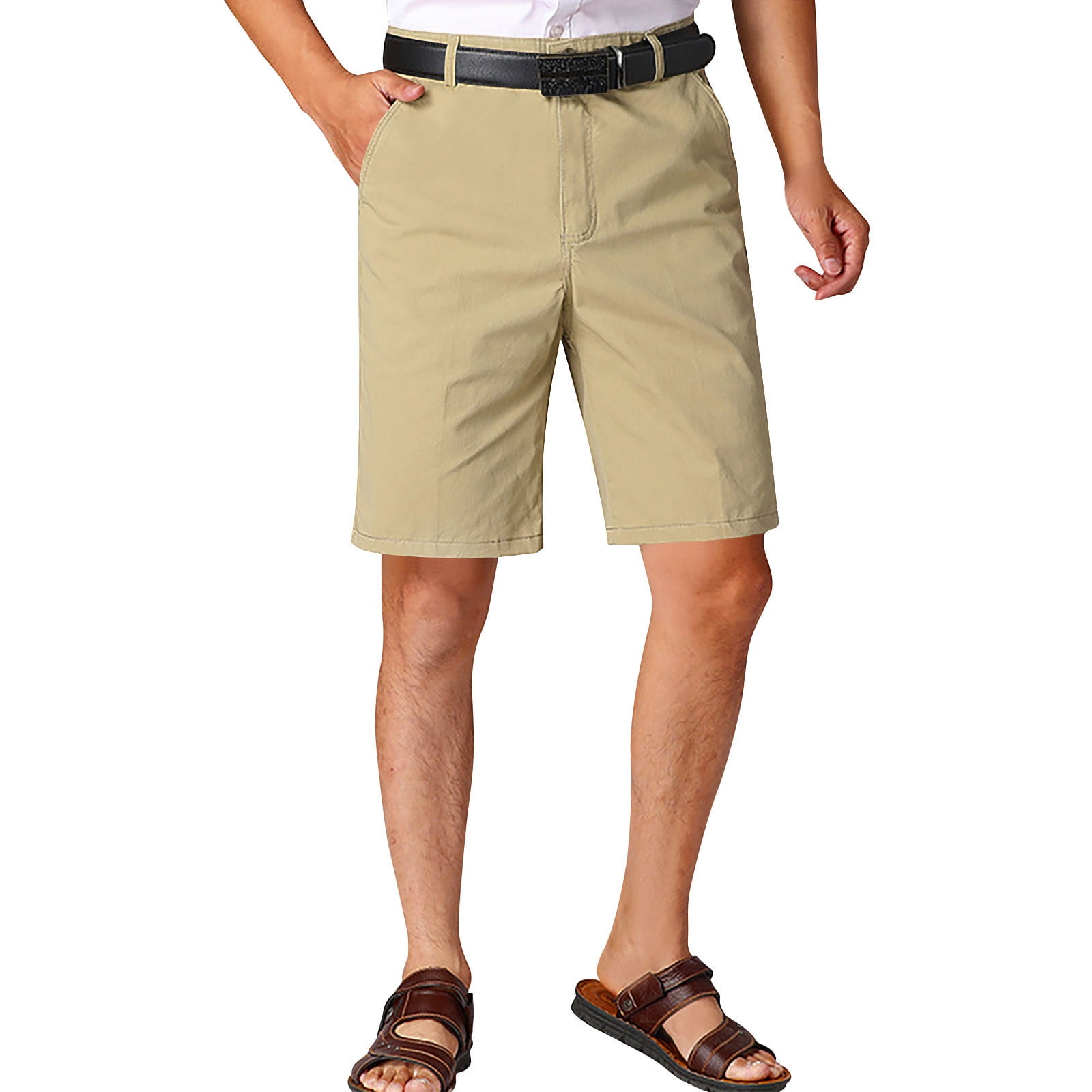 Hurxie Deals Men's Chino Shorts Big and Tall Dress Shorts with
