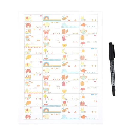 Rectangle Name Tags - Student Paper Rectangle Book Pen Cup Bottle Personalised Name Label Sticker Tag