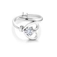 thumbnail image 2 of Gem Stone King 925 Sterling Silver Moissanite Solitaire Heart Key Ring for Women | Round  5MM | 1/2 Cttw, 2 of 5