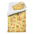 thumbnail image 2 of Golden Retrievers and Flowers Duvet Cover and Pillowcase Set for Single Bedding, Bedroom Accessories for Kids Teens, 2 of 5