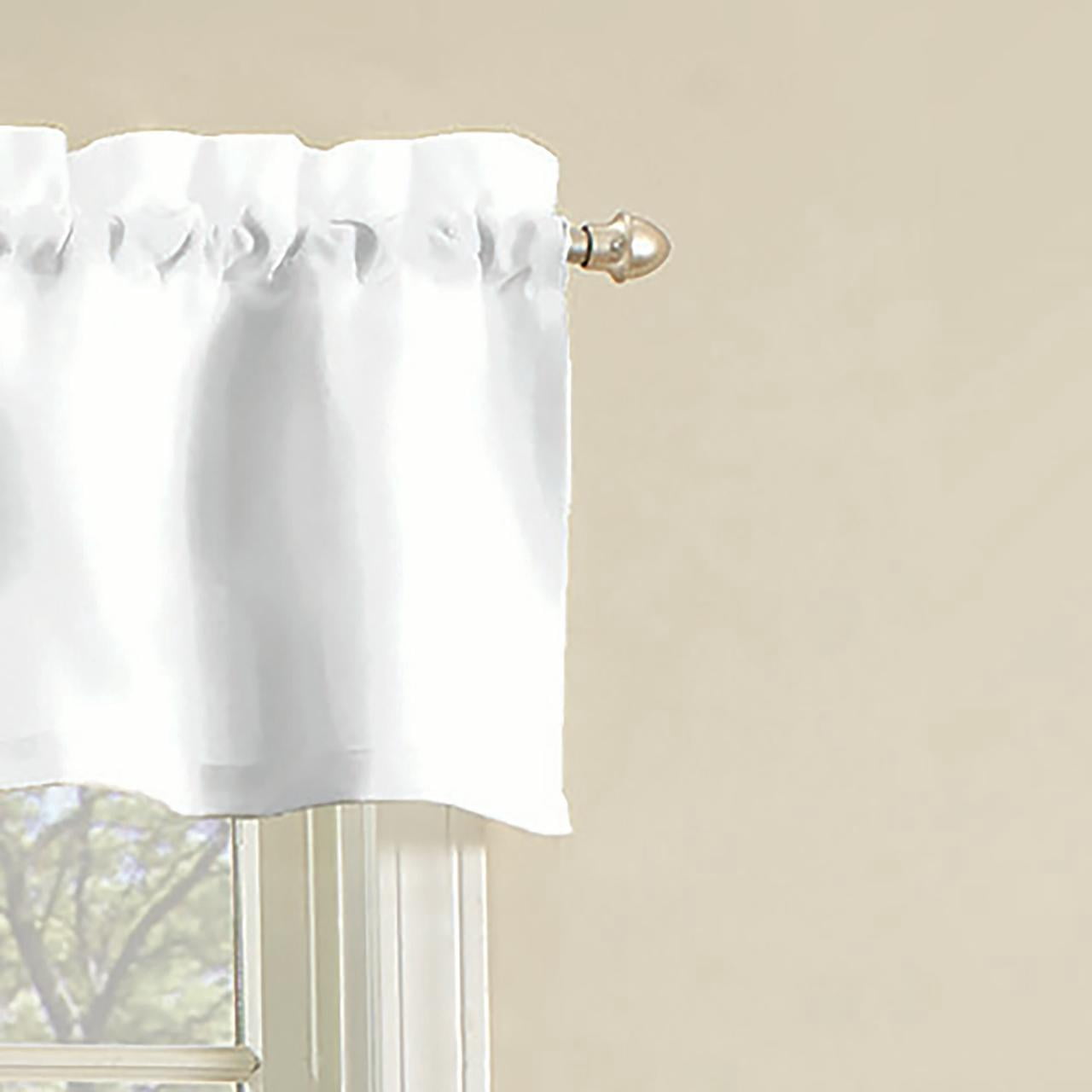 Mainstays Rod Pocket Tier and Valance Kitchen Curtain Set, 3-Piece, White, 56" W x 36" L