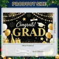 thumbnail image 2 of Gold Grad Cap Graduation Banner Colorful Stars Grad Backdrop Confetti Design Black Background Academic Background for Graduation Party College Graduation Grad Photo Shoot, 2 of 5