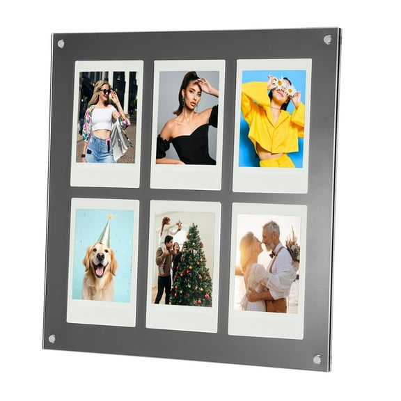 Uxcell Acrylic Collage Photo Frame for 2x3 Photos with Stand for Home Refrigerator Display
