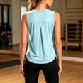 thumbnail image 5 of WDDDD Women‘s Workout Tank Tops Sleeveless Racerback Quick Dry Athletic Shirts Light Blue XXL, 5 of 6