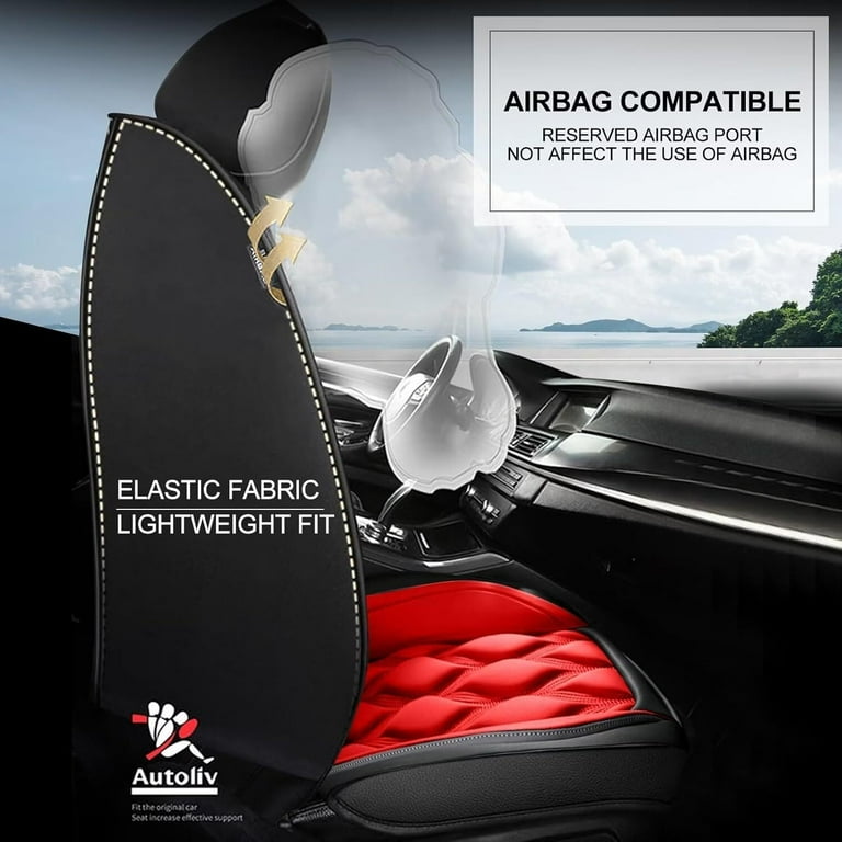 YORKNEIC Coprisedili In Ecopelle Per GMC Terrain 2010-2025 – Set 5 Posti, Nero/Grigio, Compatibili Airbag