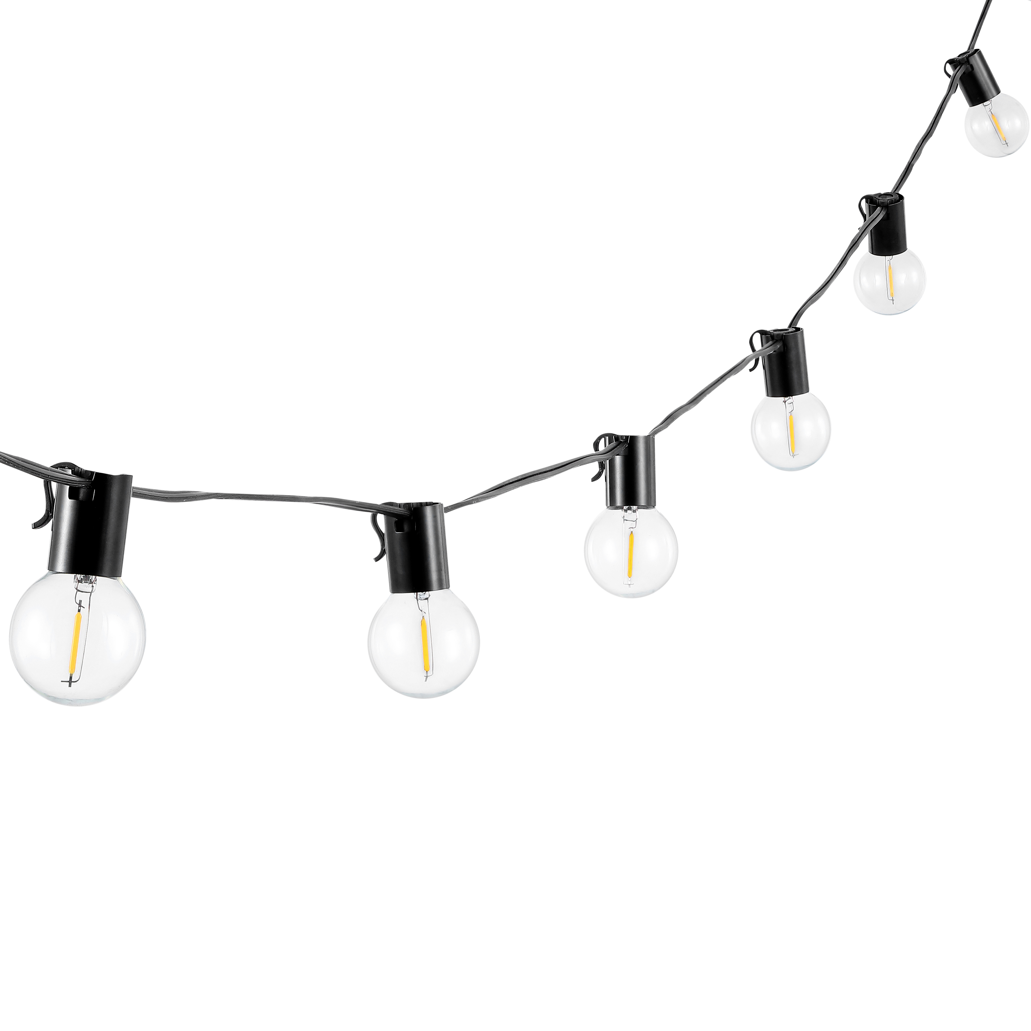 SAFAVIEH Huron 10-Light G40 Black Metal Outdoor String Light