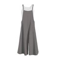 thumbnail image 2 of Joernso Summer Romper Solid Color Baggy Casual Simple Backless Oversized Square Neck Adjustable Shoulder Strap Wide Leg Summer Jumpsuit Female Clothes, 2 of 8