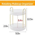 thumbnail image 2 of Tutuviw 360 Rotating Makeup Organizer, 2 Tier Perfume Organizer Skincare Organizer， Rotating Makeup Organizer for Bathroom, Vanity, Countertop（Transparent）, 2 of 8