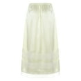 thumbnail image 2 of Doomiva Women Solid Color Half Slip Underskirt Elastic Waist Extender Underskirt Petticoat for Under Dresses Ivory XL, 2 of 5