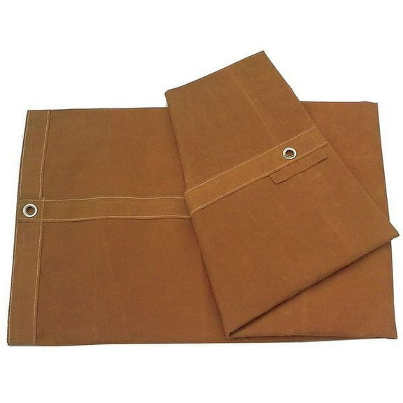 1Pack ZoroSelect 5WTP7 Tarp, 4 x 8 ft, 20 Mil, Cotton Canvas, Standard Duty, Brown